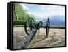 Cannon in Point Park Overlooking Chattanooga City, Chattanooga, Tennessee, United States of America-Gavin Hellier-Framed Stretched Canvas