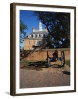 Cannon Outside Governor's Palace, Williamsburg, Virginia, USA-Walter Bibikow-Framed Premium Photographic Print