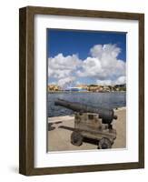 Cannon, Punda District, Willemstad, Curacao, Netherlands Antilles, West Indies, Caribbean-Richard Cummins-Framed Photographic Print