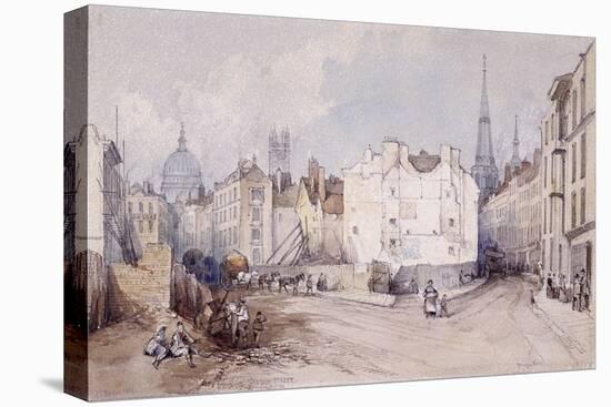 Cannon Street, London, 1851-Thomas Colman Dibdin-Stretched Canvas