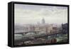 Cannon Street Railway Bridge and Southwark Bridge, London, 1892-John Crowther-Framed Stretched Canvas