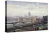 Cannon Street Railway Bridge and Southwark Bridge, London, 1892-John Crowther-Stretched Canvas