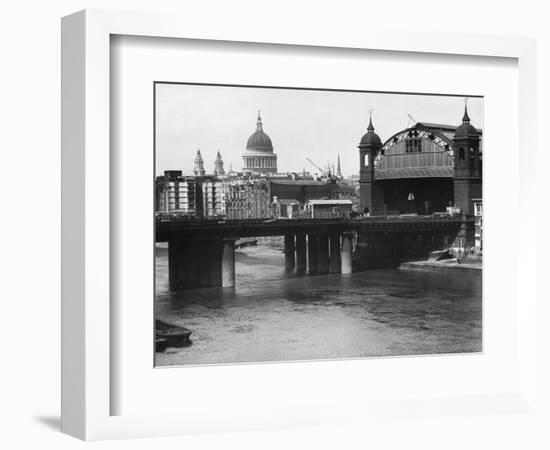Cannon Street Railway Bridge and Station-null-Framed Photographic Print