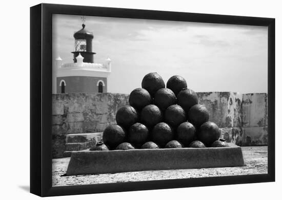 Cannonballs at El Morro San Juan Puerto Rico-null-Framed Poster