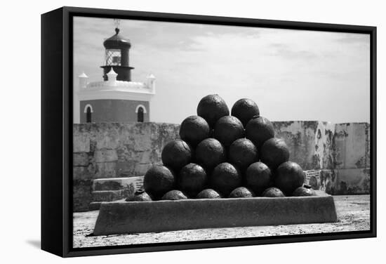 Cannonballs at El Morro San Juan Puerto Rico-null-Framed Stretched Canvas