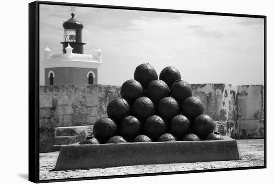 Cannonballs at El Morro San Juan Puerto Rico-null-Framed Stretched Canvas