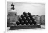 Cannonballs at El Morro San Juan Puerto Rico-null-Framed Photo