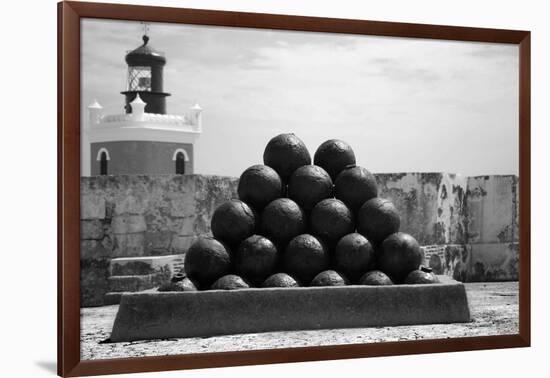 Cannonballs at El Morro San Juan Puerto Rico-null-Framed Photo