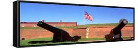 Cannons and Wall at Fort Mchenry National Monument, Baltimore, Maryland-null-Framed Stretched Canvas
