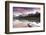 Canoe and Mountain Reflection in Waterfowl Lakes, Alberta, Canada-Lindsay Daniels-Framed Photographic Print