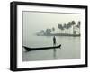 Canoe at Dawn on Backwaters, Alleppey District, Kerala, India, Asia-Annie Owen-Framed Photographic Print