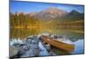 Canoe at Pyramid Lake with Pyramid Mountain in the Background-Miles Ertman-Mounted Photographic Print