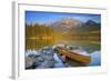 Canoe at Pyramid Lake with Pyramid Mountain in the Background-Miles Ertman-Framed Photographic Print