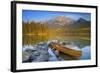 Canoe at Pyramid Lake with Pyramid Mountain in the Background-Miles Ertman-Framed Photographic Print