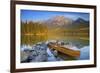 Canoe at Pyramid Lake with Pyramid Mountain in the Background-Miles Ertman-Framed Photographic Print