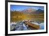 Canoe at Pyramid Lake with Pyramid Mountain in the Background-Miles Ertman-Framed Photographic Print