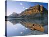 Canoe at the Lakeside, Bow Lake, Alberta, Canada-null-Stretched Canvas