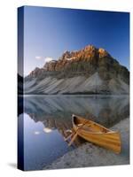 Canoe at the Lakeside, Bow Lake, Alberta, Canada-null-Stretched Canvas