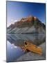 Canoe at the Lakeside, Bow Lake, Alberta, Canada-null-Mounted Photographic Print