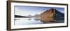 Canoe at the Lakeside, Bow Lake, Banff National Park, Alberta, Canada-null-Framed Premium Photographic Print