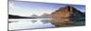 Canoe at the Lakeside, Bow Lake, Banff National Park, Alberta, Canada-null-Mounted Premium Photographic Print