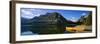 Canoe at the Lakeside, Bow Lake, Banff National Park, Alberta, Canada-null-Framed Photographic Print