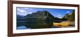 Canoe at the Lakeside, Bow Lake, Banff National Park, Alberta, Canada-null-Framed Photographic Print