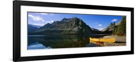 Canoe at the Lakeside, Bow Lake, Banff National Park, Alberta, Canada-null-Framed Photographic Print