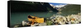 Canoe at the Lakeside, Lake Louise, Banff National Park, Alberta, Canada-null-Stretched Canvas