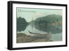 Canoe by Lake-null-Framed Art Print
