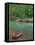 Canoe by the Big Piney River, Arkansas-Gayle Harper-Framed Stretched Canvas