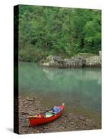 Canoe by the Big Piney River, Arkansas-Gayle Harper-Stretched Canvas