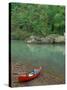 Canoe by the Big Piney River, Arkansas-Gayle Harper-Stretched Canvas