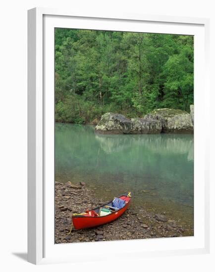 Canoe by the Big Piney River, Arkansas-Gayle Harper-Framed Premium Photographic Print