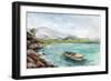 Canoe by the Rocks-Jacob Q-Framed Art Print