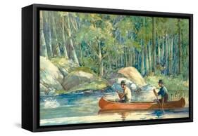 Canoe Catch-William Hamilton Hope-Framed Stretched Canvas