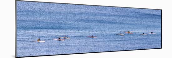 Canoe Club exercising. Waikiki, Oahu, Hawaii.-Tom Norring-Mounted Photographic Print