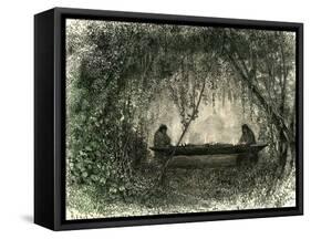 Canoe Fabrication 1869, Peru-null-Framed Stretched Canvas