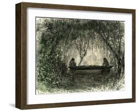 Canoe Fabrication 1869, Peru-null-Framed Giclee Print