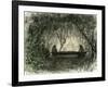 Canoe Fabrication 1869, Peru-null-Framed Giclee Print