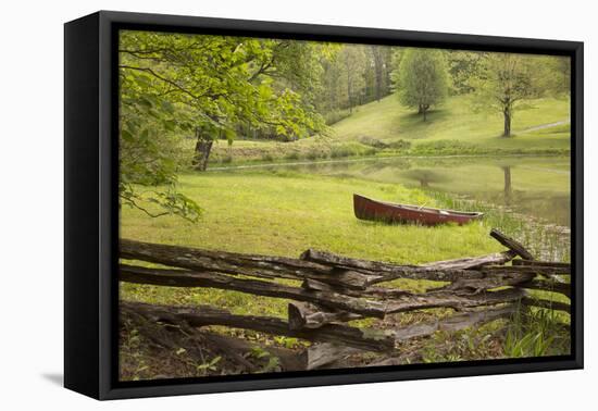 Canoe & Fence-Monte Nagler-Framed Stretched Canvas