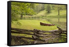 Canoe & Fence-Monte Nagler-Framed Stretched Canvas