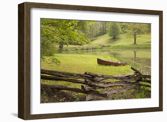 Canoe & Fence-Monte Nagler-Framed Photographic Print