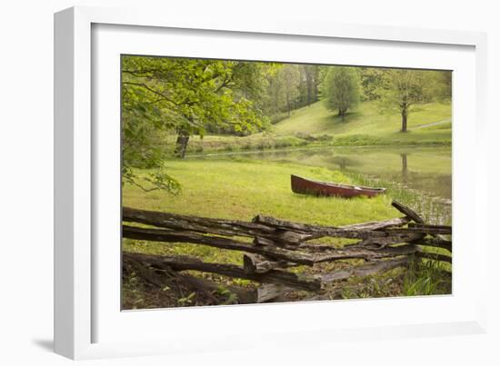 Canoe & Fence-Monte Nagler-Framed Photographic Print