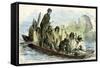 Canoe Fight 1869 Peru-null-Framed Stretched Canvas