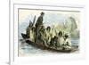 Canoe Fight 1869 Peru-null-Framed Giclee Print