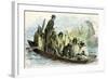 Canoe Fight 1869 Peru-null-Framed Giclee Print