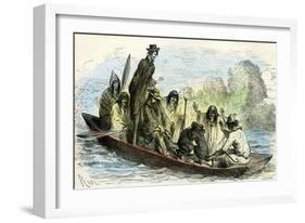 Canoe Fight 1869 Peru-null-Framed Giclee Print