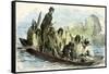 Canoe Fight 1869 Peru-null-Framed Stretched Canvas