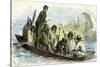 Canoe Fight 1869 Peru-null-Stretched Canvas
